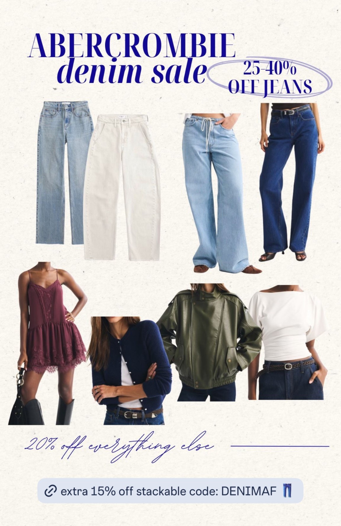 Abercrombie’s viral denim sale is here! Extra 15% off sale prices with code DENIMAF (sitewide)! 

#LTKootd #LTKSaleAlert #LTKSeasonal