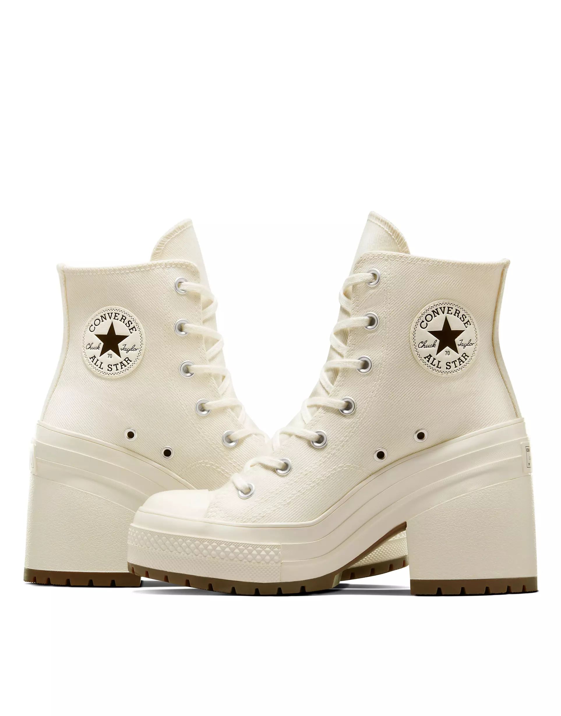 Converse Chuck Taylor 70s Deluxe heeled sneakers in white | ASOS (Global)