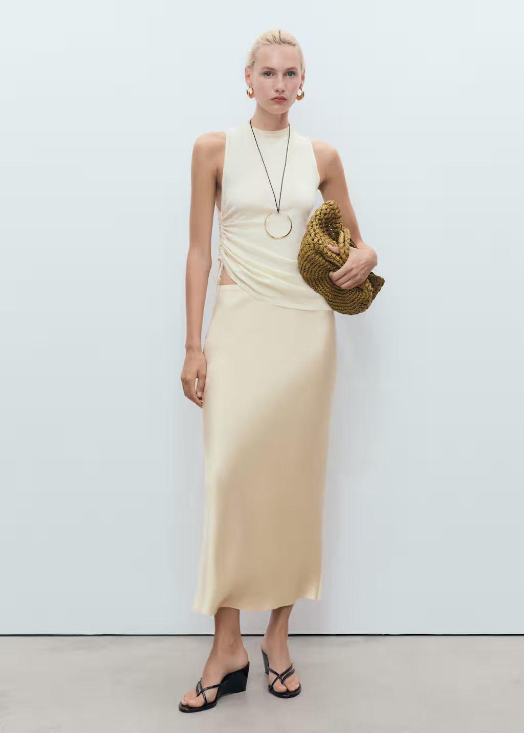 Midi satin skirt pastel yellow - Women - XXS - MANGO | Mango (US/MX/AU)