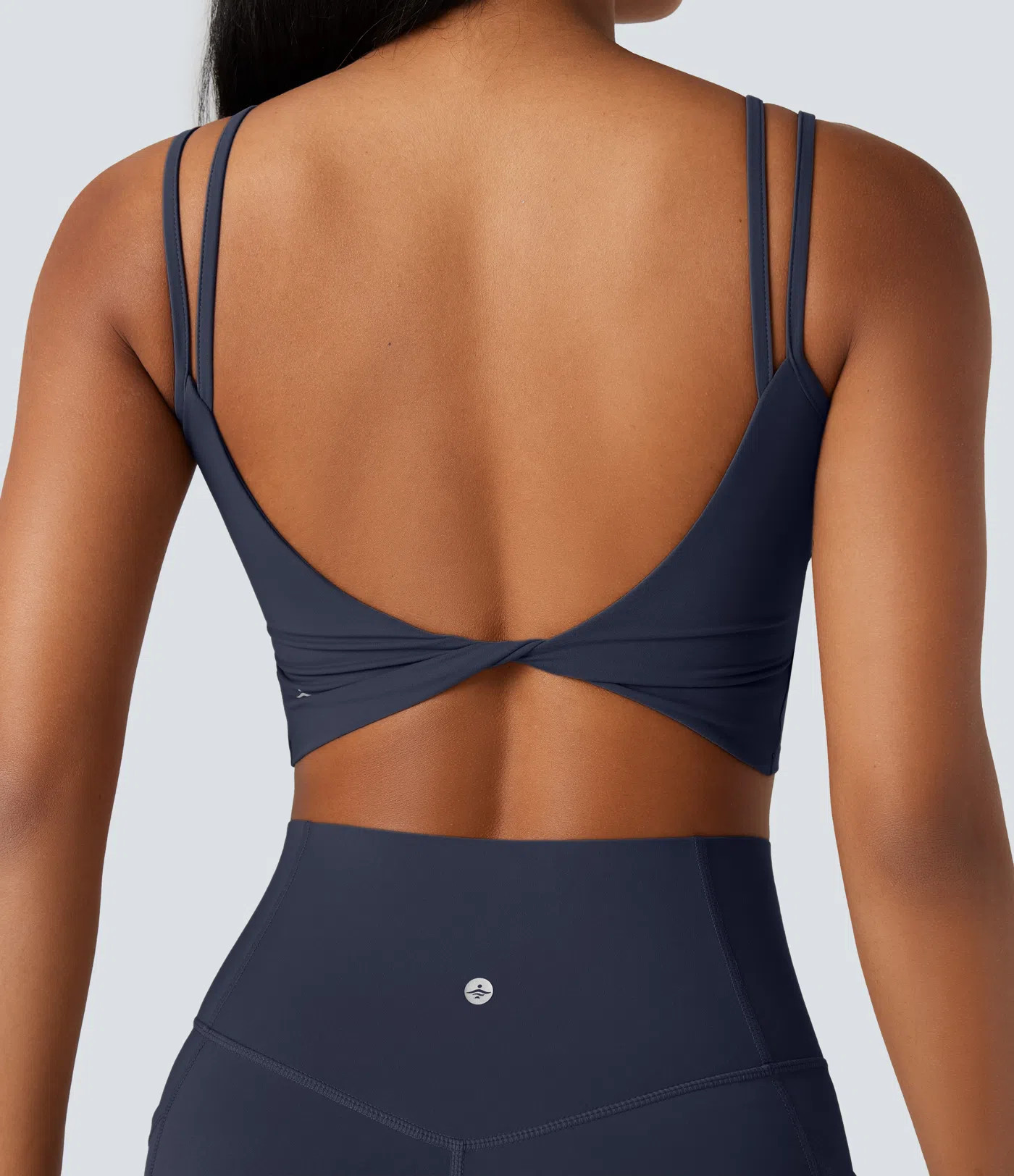 Halara UltraSculpt™ Double Straps Twisted Backless Cropped Yoga Tank Top | HALARA