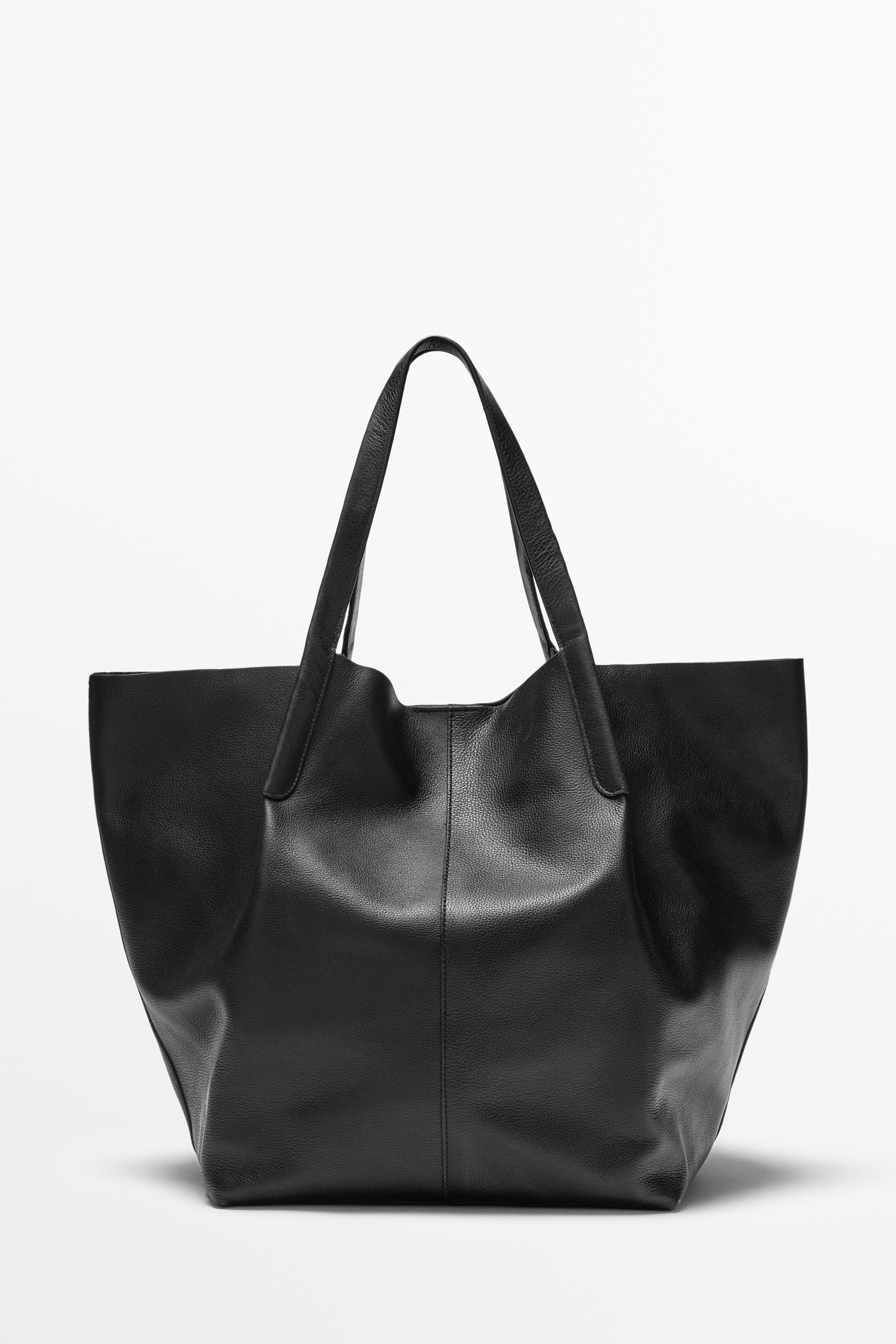 Nappa leather tote bag | Massimo Dutti UK