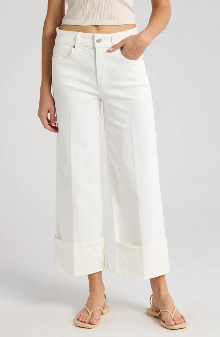 Sasha Cuff High Waist Ankle Wide Leg Jeans | Nordstrom