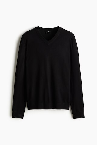 H & M - Regular Fit Fine-knit jumper - Black | H&M (UK, MY, IN, SG, PH, TW, HK)