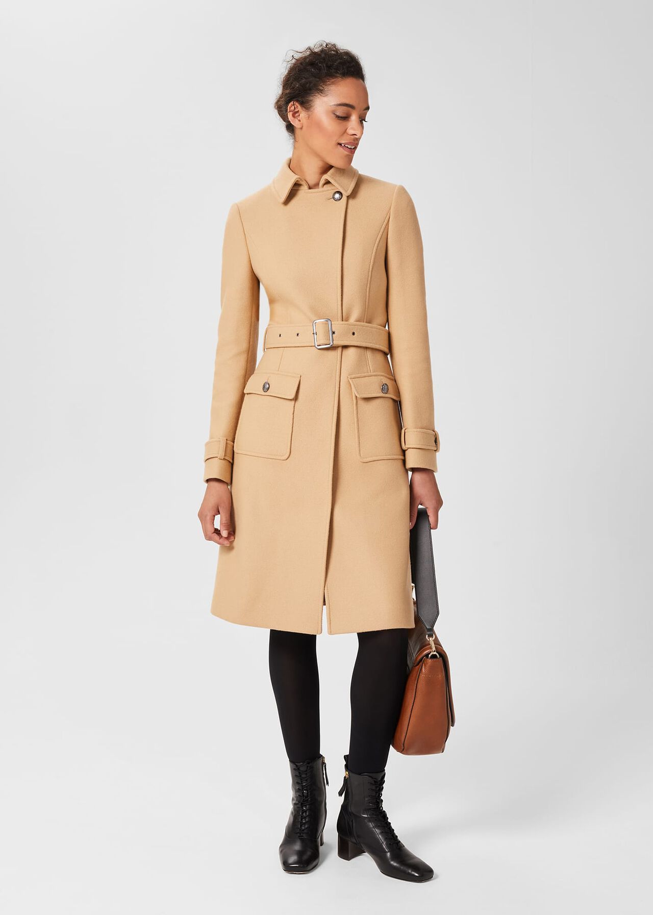 Jemima Wool Blend Belted Coat | Hobbs | Hobbs