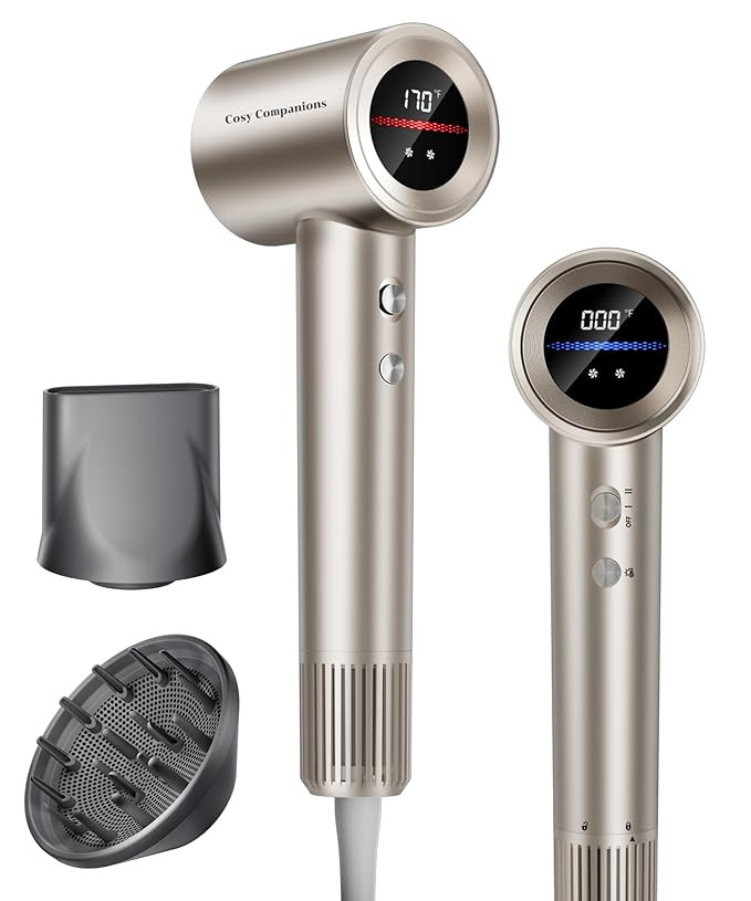 Hair Dryer, 150000RPM High-Speed Hairdryer for Fast Drying, Low Noise, HD Display, 5 Temps & 2 Sp... | Amazon (US)