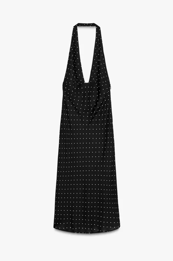 ZW COLLECTION HALTER POLKA DOT DRESS | Zara US