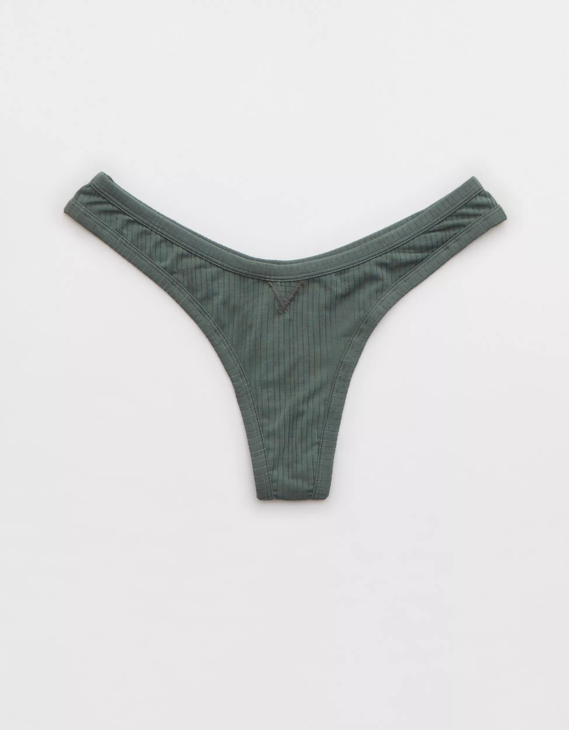 Aerie Modal Ribbed High Cut Thong Underwear | Aerie