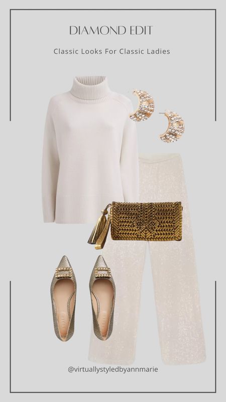 Neutral tonal look for Christmas Day ✨

Sequin trousers cashmere jumper party flats gold 

#LTKparties #LTKSeasonal #LTKeurope