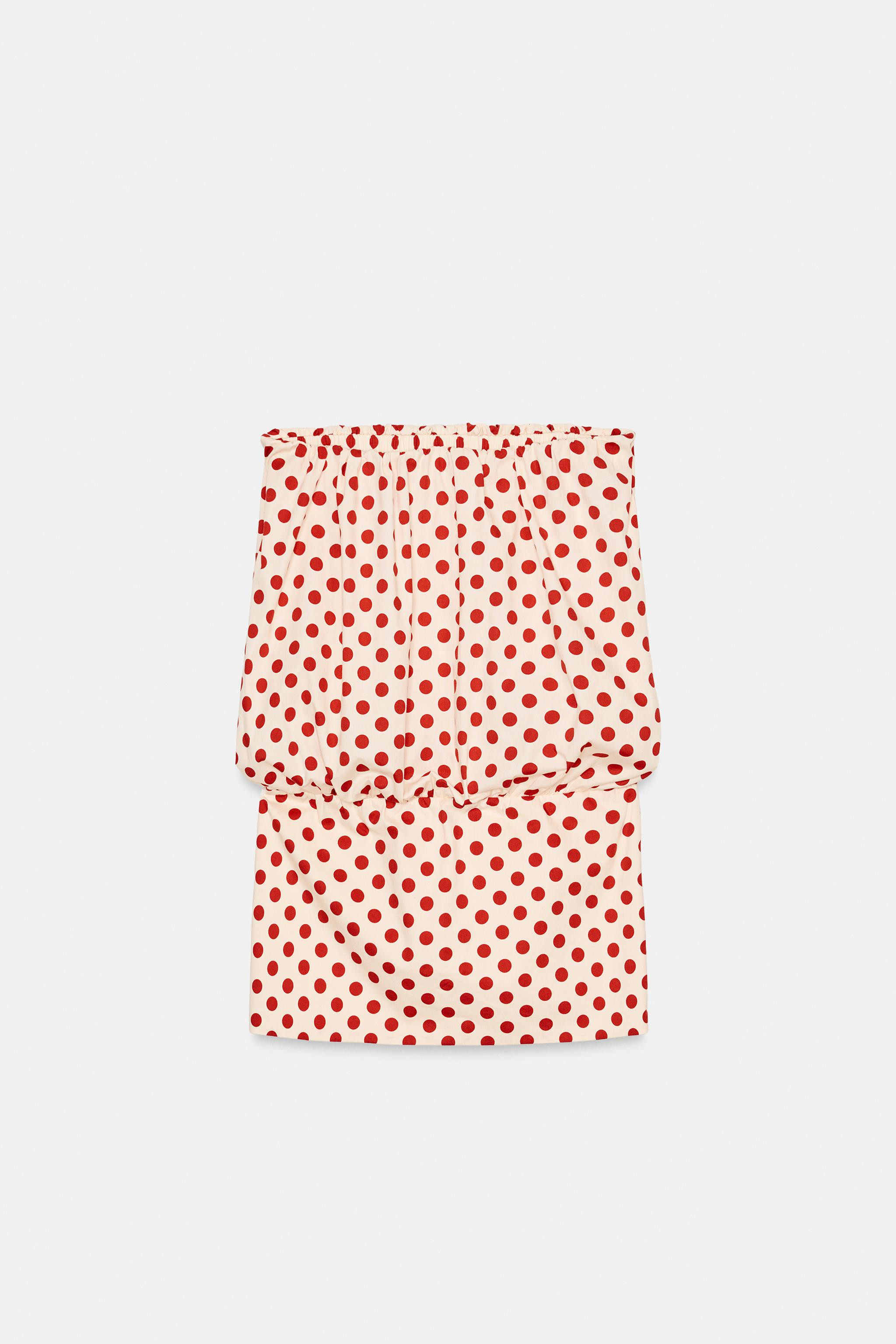 POLKA DOT BANDEAU DRESS | Zara US
