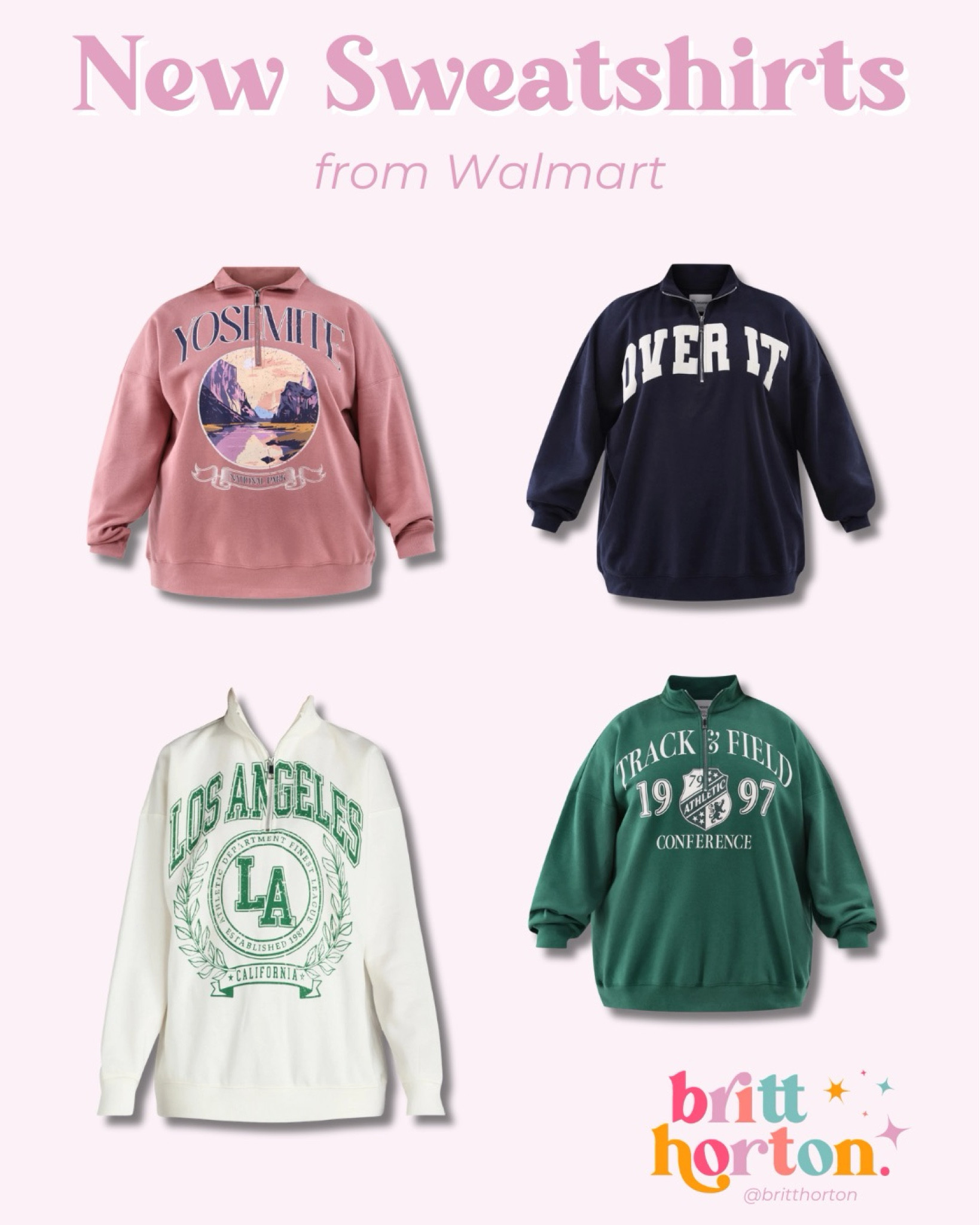 When you find a sweatshirt & then need it in all the other colors 😍😍 perfect with shorts or even leggings & sweats!!! These colors are so cute and the fit is super comfy! 

@walmartfashion #WalmartPartner #WalmartFashion 