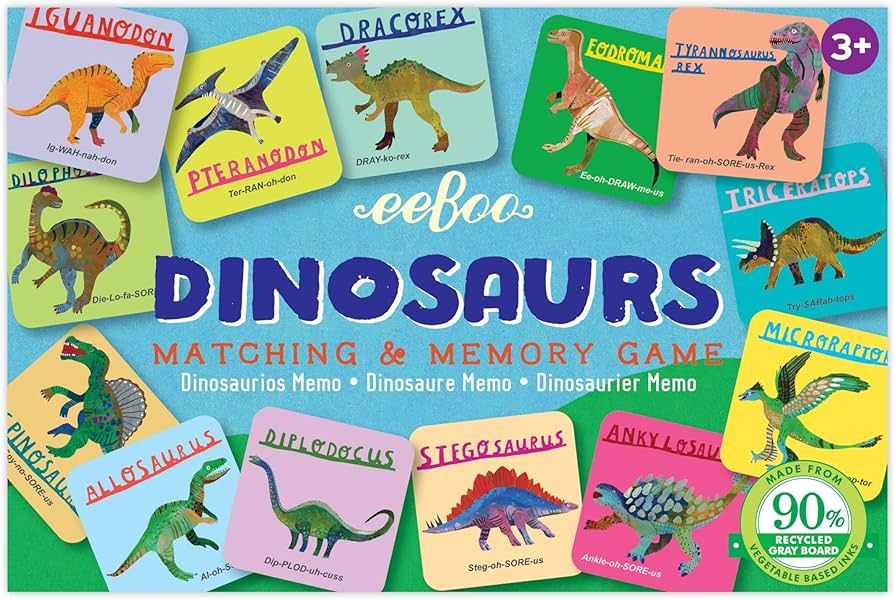 eeBoo: Dinosaurs Little Memory and Matching Game, Sharpens Recognition, Concentration and Memory ... | Amazon (US)