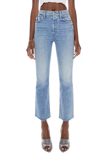 MOTHER The Tripper High Waist Flood Frayed Flare Jeans in Left In The Dust at Nordstrom Rack, Size 25 | Nordstrom Rack