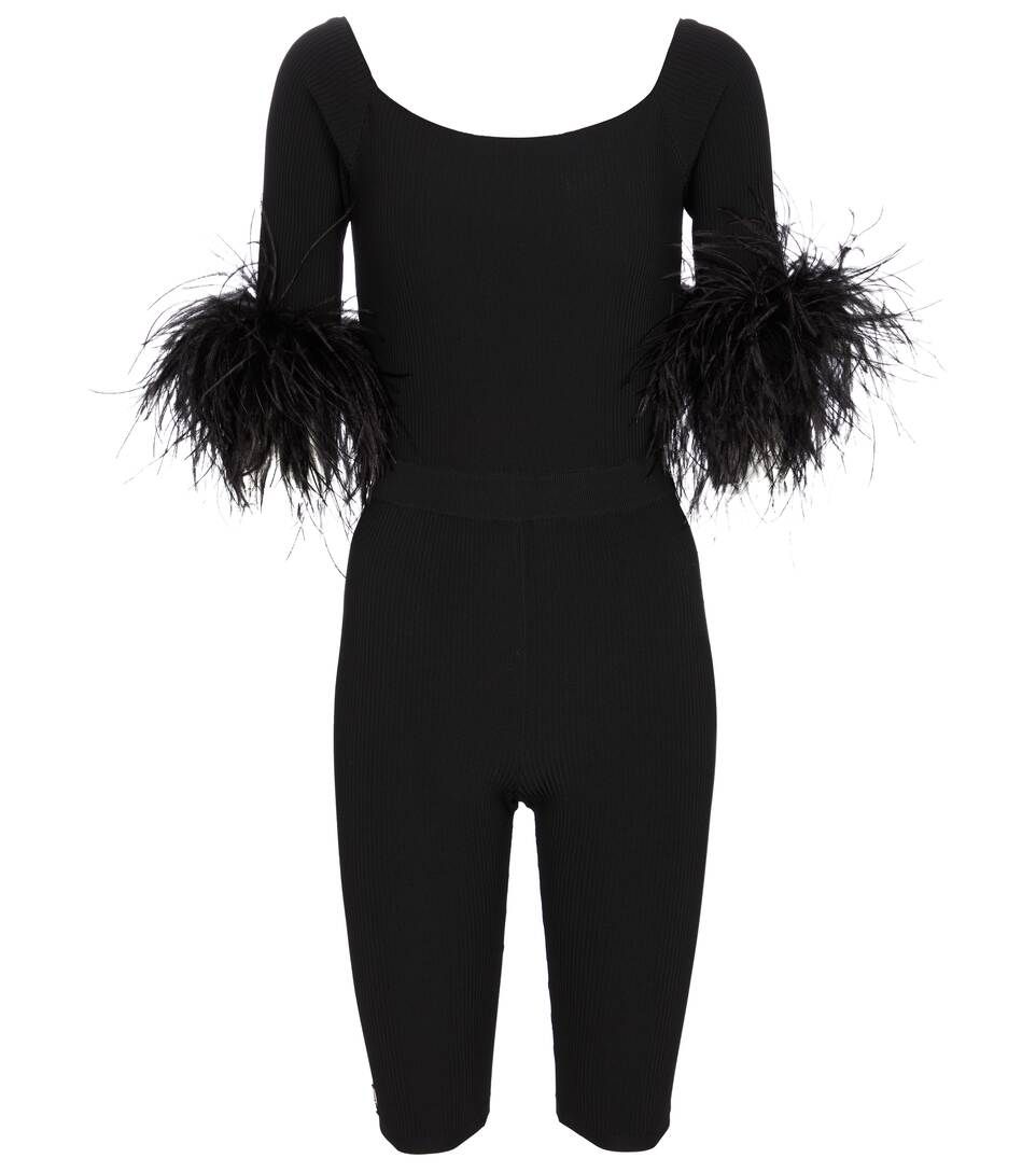 Feather-trimmed jumpsuit | Mytheresa (INTL)