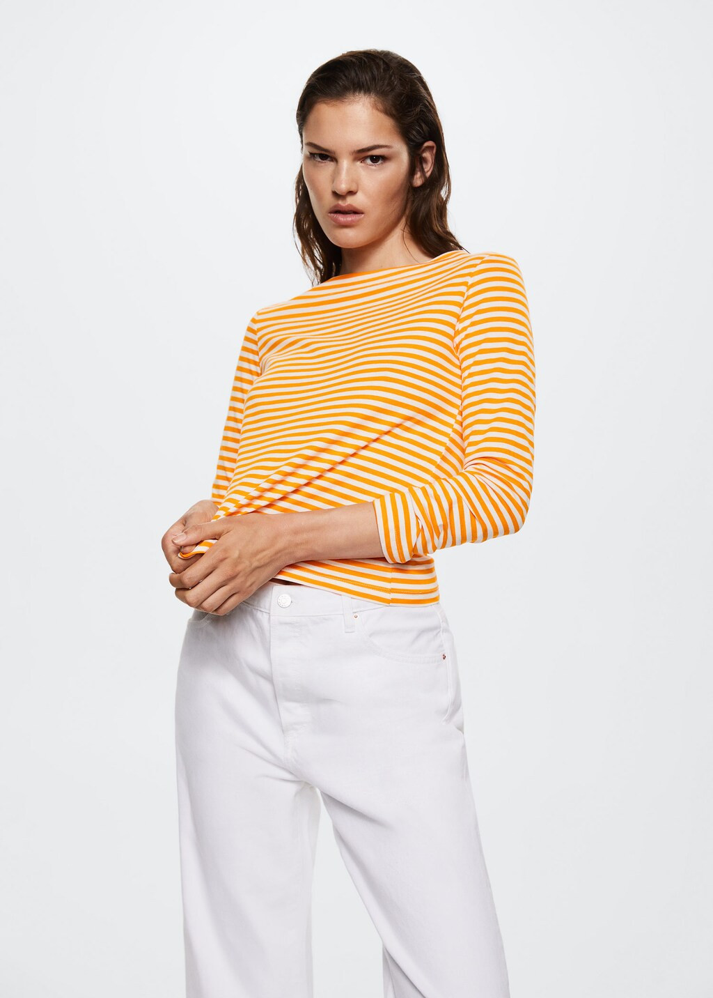 Essential cotton-blend t-shirt -  Women | Mango USA | MANGO (US)