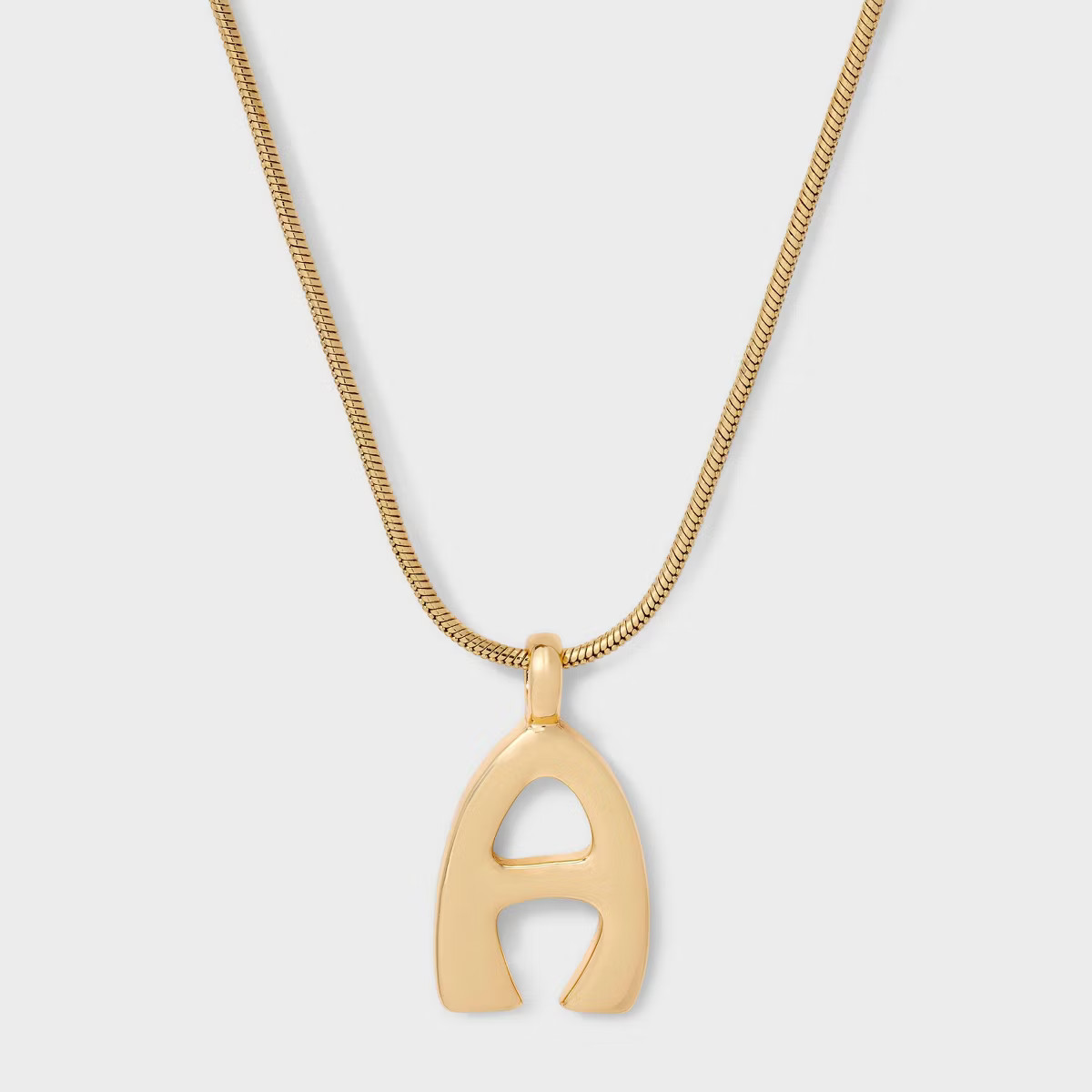 Round Snake Chain Initial Necklace- A New Day™ Gold | Target