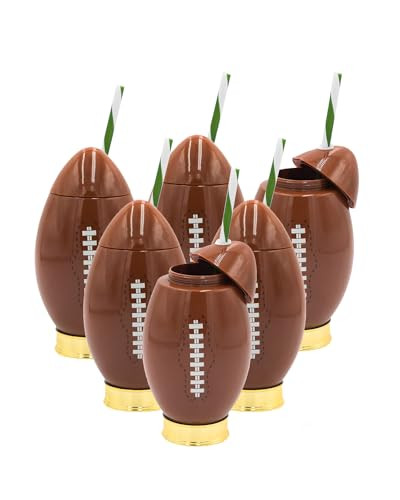 Packed Party Down, Set, Fun Football Novelty Sipper Cup, Tumbler with Straw, Gameday College Football Party (Set of 6) | Amazon (US)