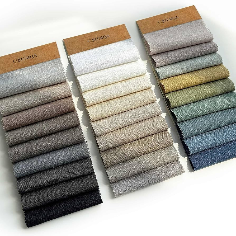 CURTARRA Lesley Linen Blend Curtains Fabric Sample Book, Swath Booklets | Amazon (US)