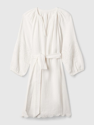 Crinkle Gauze Embroidered Mini Dress | Gap (US)