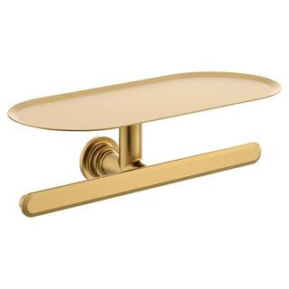 Greenfield Wall Mounted Toilet Paper Holder in Brushed Gold | The Home Depot
