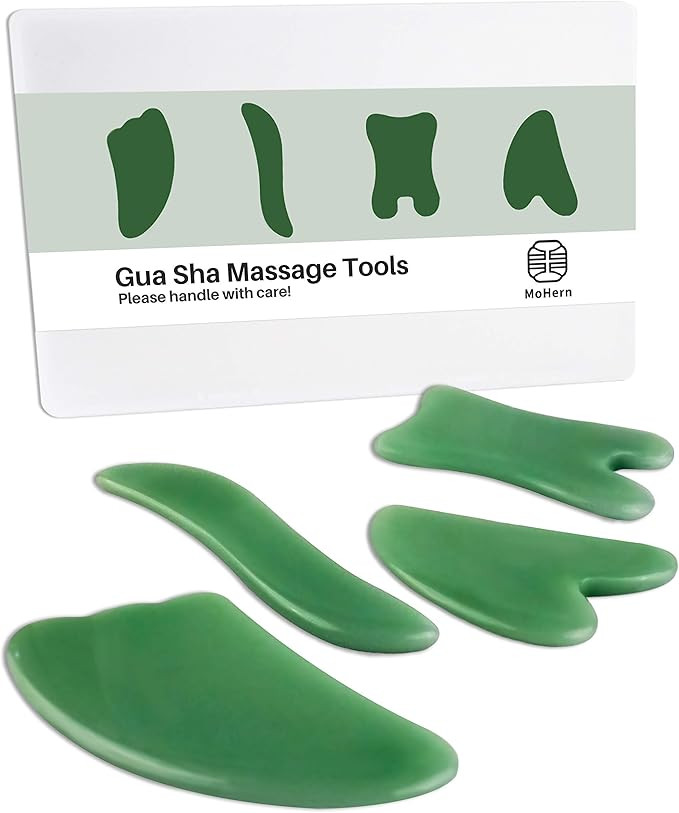 MoHern Gua Sha Massage Tools, 4 Pcs Gua Sha Tools of Multi-Shapes, Guasha Scraping Massage Tools ... | Amazon (US)