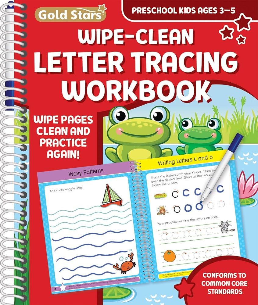 Wipe Clean Letter Tracing Workbook for Preschool Kids Ages 3-5: Practice Pen Control, the Alphabe... | Amazon (US)