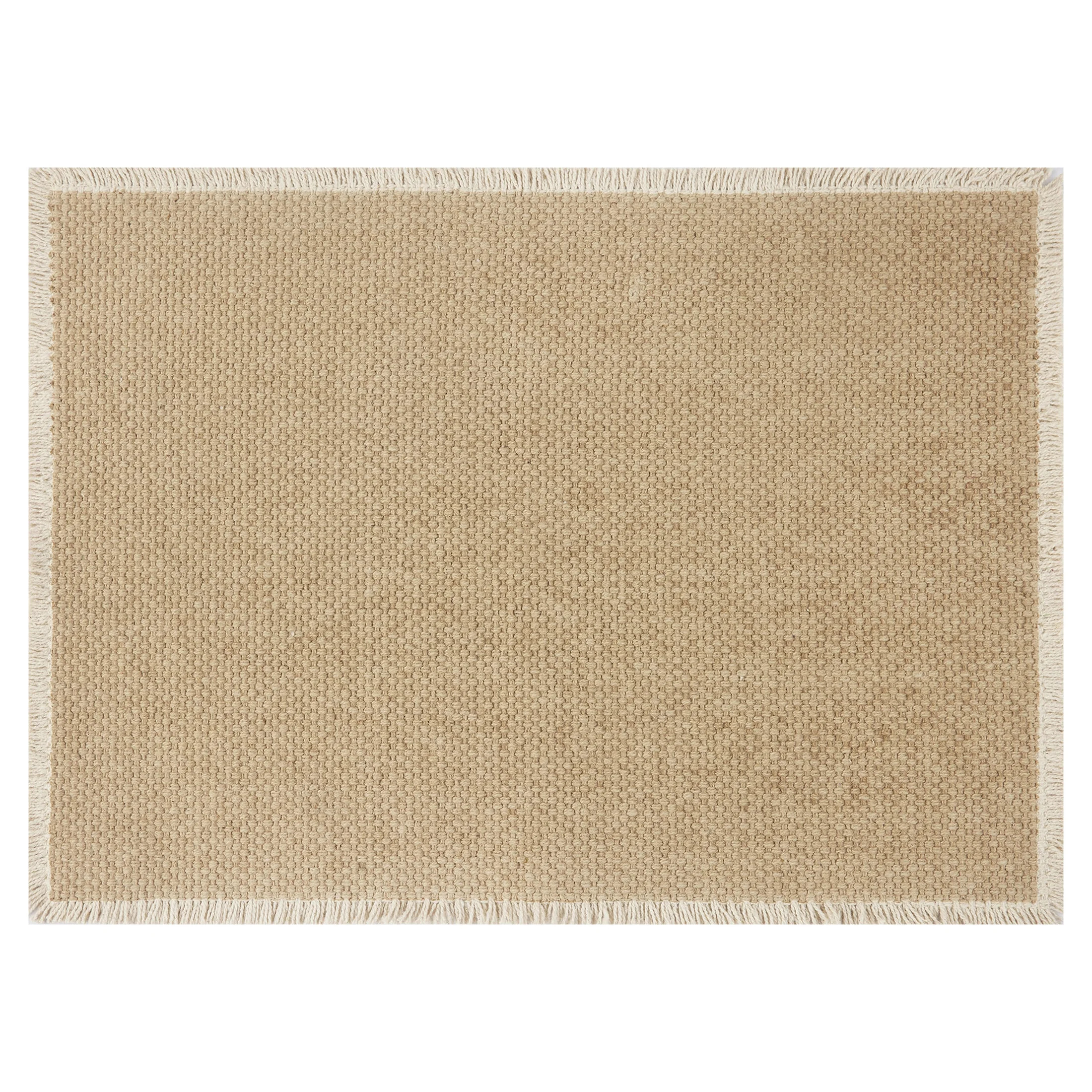 Better Homes & Gardens Beige Fringe Table Place Mat- 14" x 20" - Camel Suede / Natural - 100% Cot... | Walmart (US)