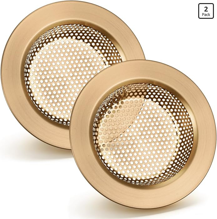 Retisee 2 Pcs Sink Strainer Stainless Steel Kitchen Sink Drain Strainer Basket Cover Mesh Hair Fo... | Amazon (US)