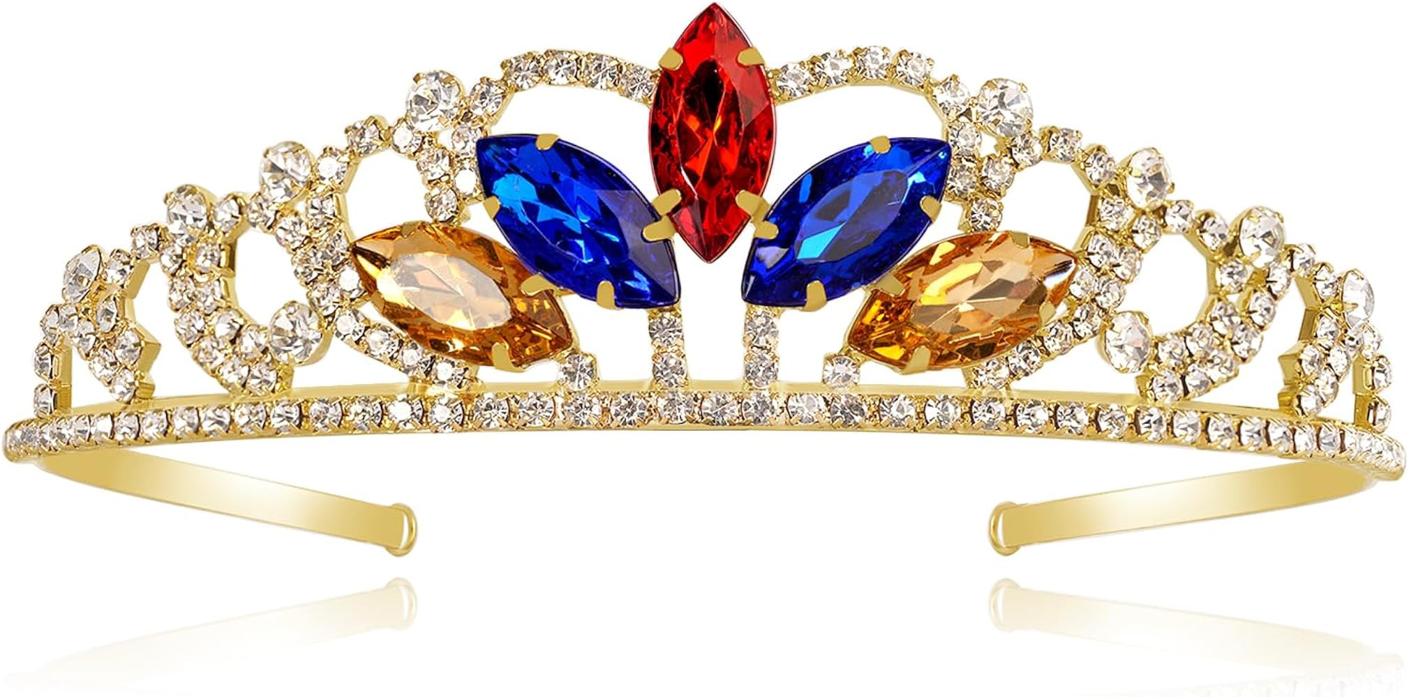 Princess Crown Halloween Cosplay Sparkle Gold Crown Crystal Hair Tiara Costume Accessories for Wo... | Amazon (US)