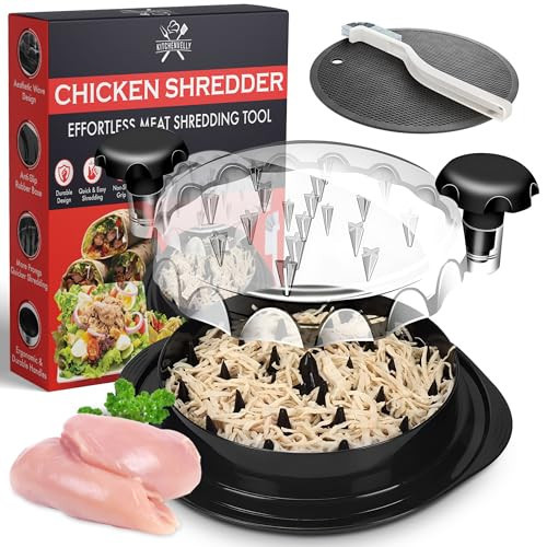 Chicken Shredder | Meat Shredder for Effortless Chicken Breast Shredding | Manual chicken Shredder tool twist for Kitchen | Shred Chicken, Beef, & More with Ease | Durable & Easy-to-Clean (Black) | Amazon (US)