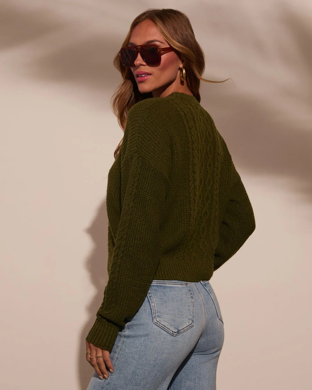 Messina Cable Knit Crewneck Sweater | VICI
