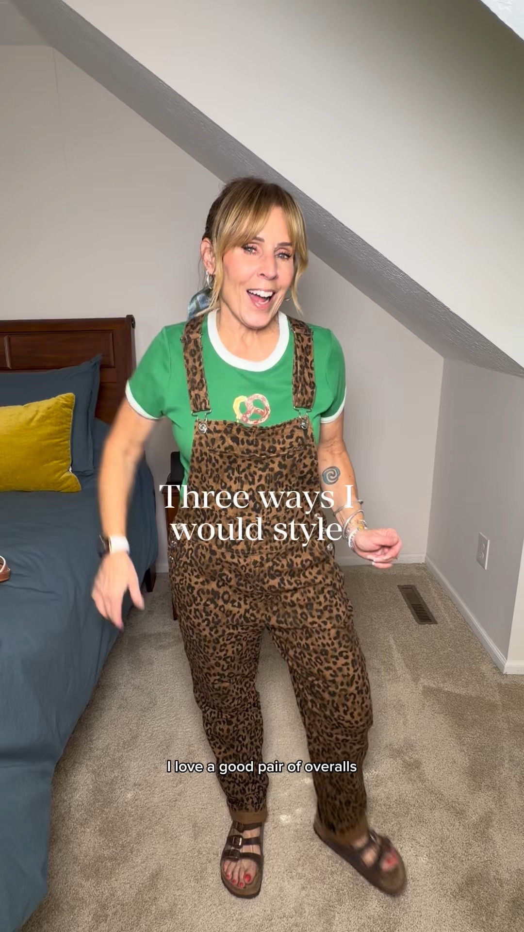 Three ways to wear leopard or cheetah overalls! Baby teen is older but. I linked similar. Overalls are by luvamia, wearing size M. Denim jacket and lace top are both  from Amazon, size M.

#LTKOver40 #LTKPetite #LTKootd