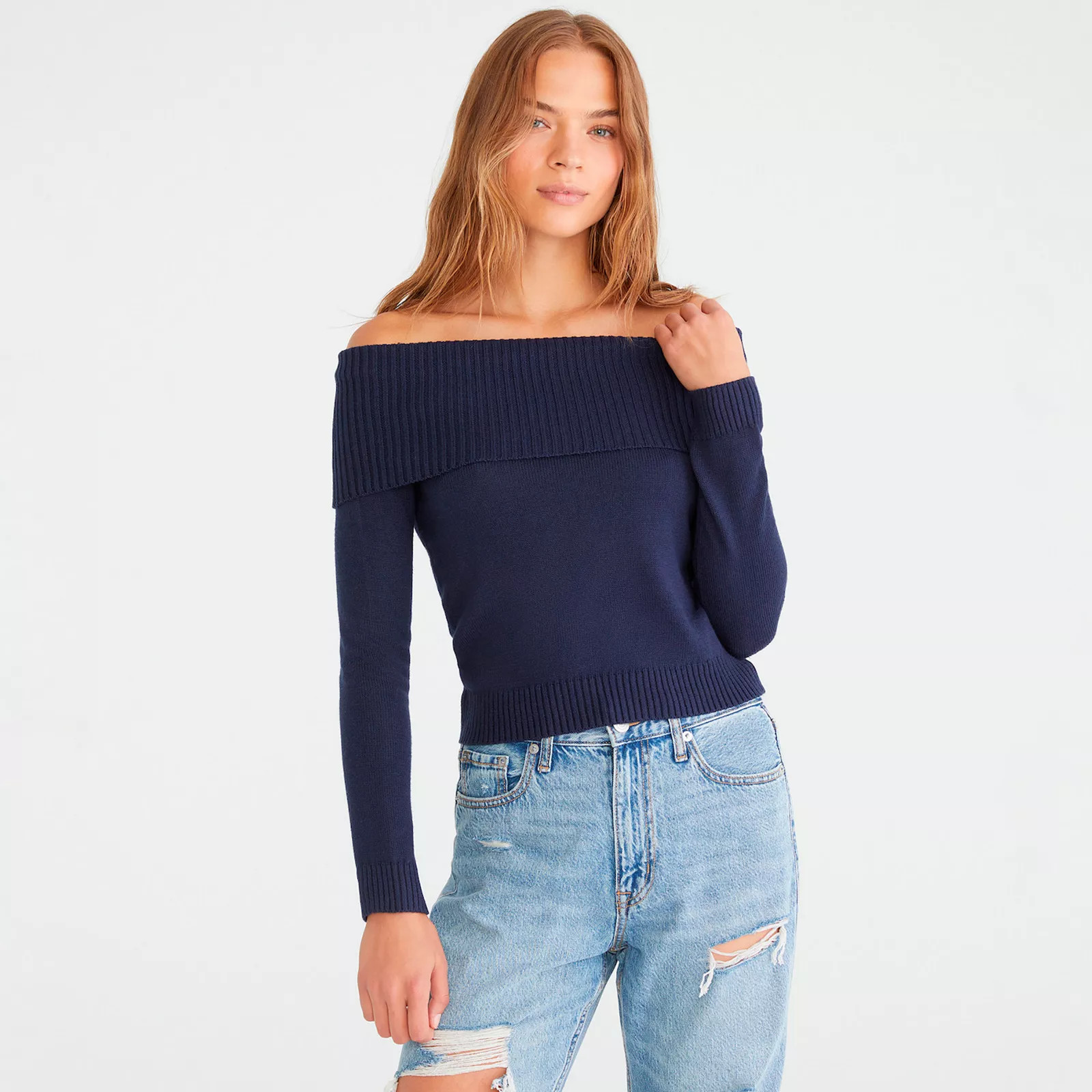 Juniors' Aeropostale Off The Shoulder Sweater, Girl's, Size: Large, Blue | Kohl's