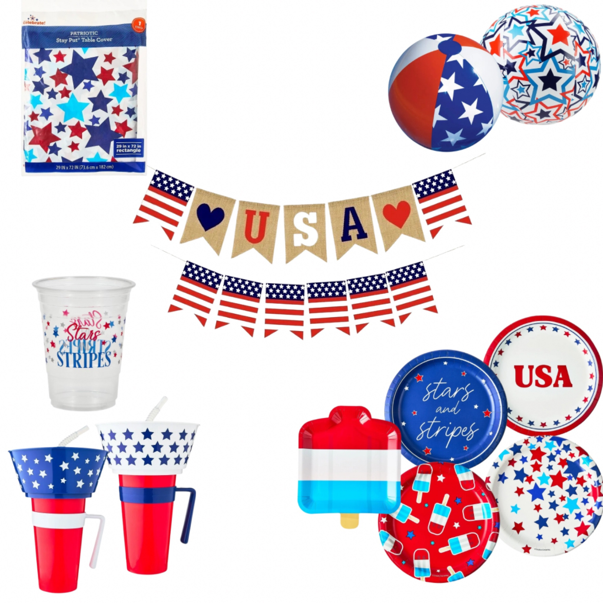 New Patriotic finds at Walmart! There are so many cute options this year! Grab for the upcoming holiday parties before they sell out!
July 4th, Memorial Day, party, pool, decorations, decor, plates, napkins, banner, serve ware 

#LTKSeasonal #LTKHome #LTKParties