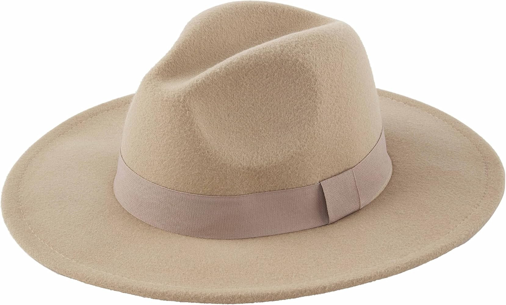 Mud Pie Grosgrain Womens Fedora, One Size, Taupe | Amazon (US)