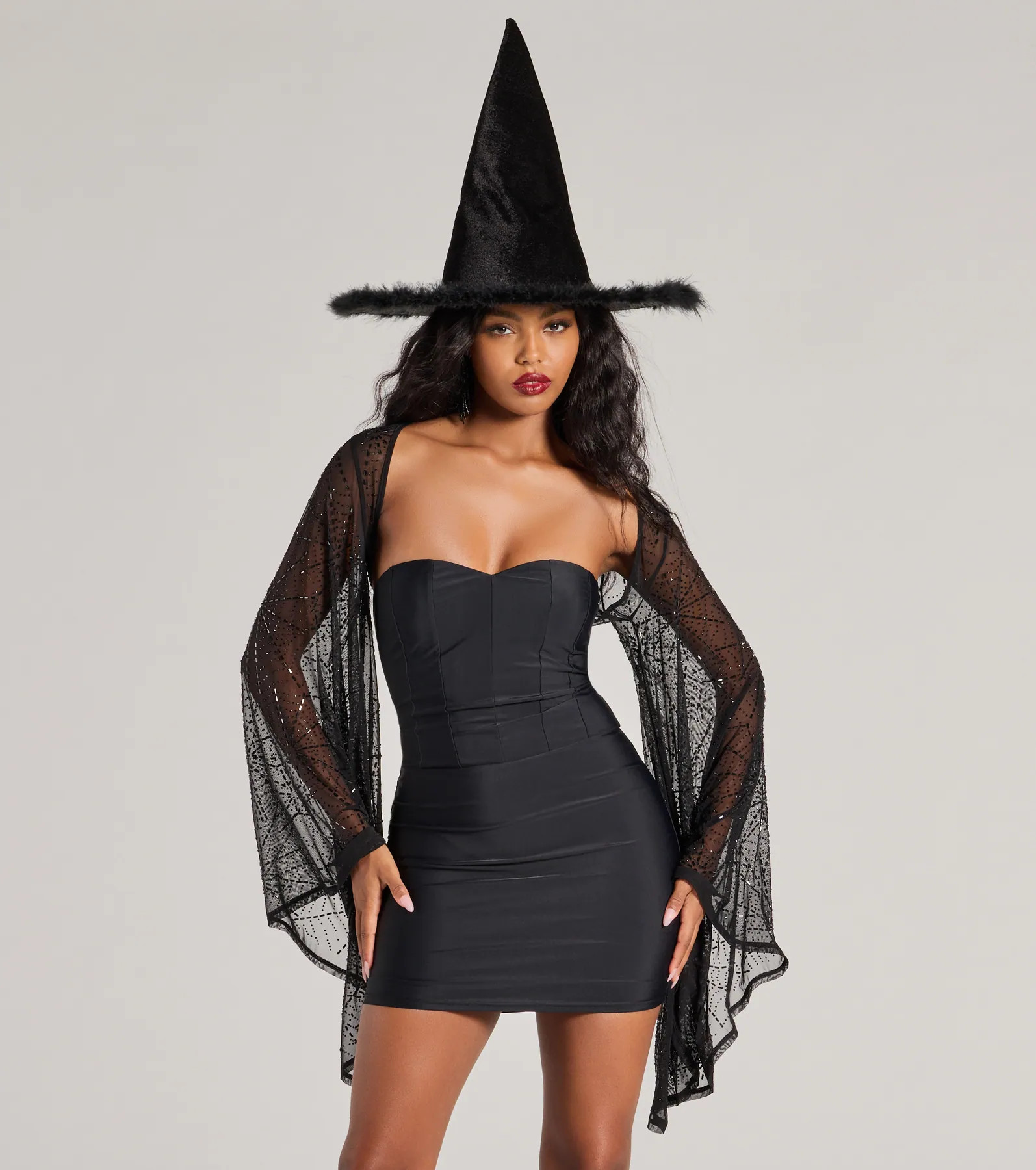 Spellbinding Beauty Spiderweb Mesh Rhinestone Bolero | Windsor Stores