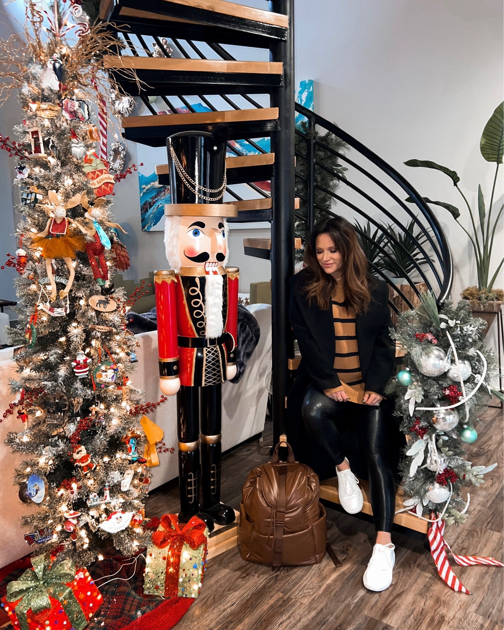 Travel outfit, leather leggings, casual outfit, airport outfit, airport style, travel style, wool coat, stripe sweater, Abercrombie 

#LTKSeasonal #LTKHoliday #LTKtravel