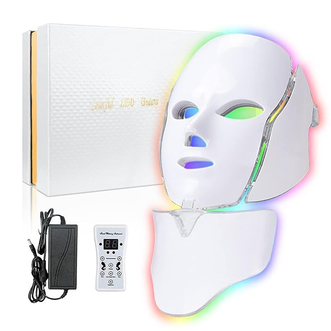 Blue Red Light Therapy Mask for Face, 7 Colors LED Face Mask Light Therapy, Led Face Mask Light T... | Amazon (US)