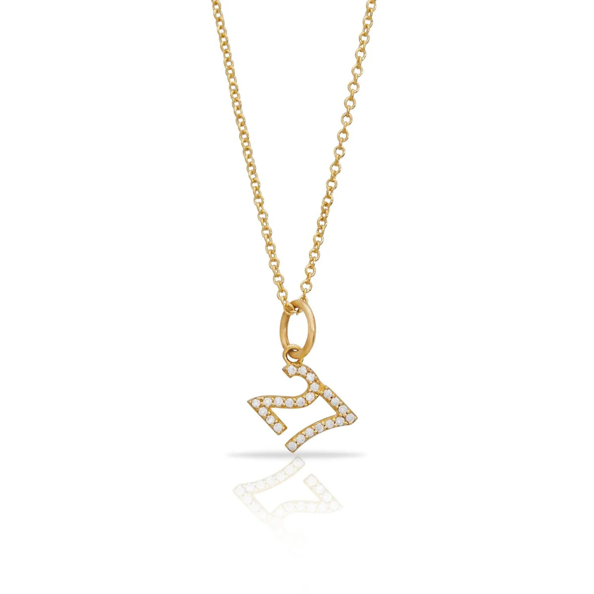 Pave Number Charm Necklace | Tiny Tags (US)