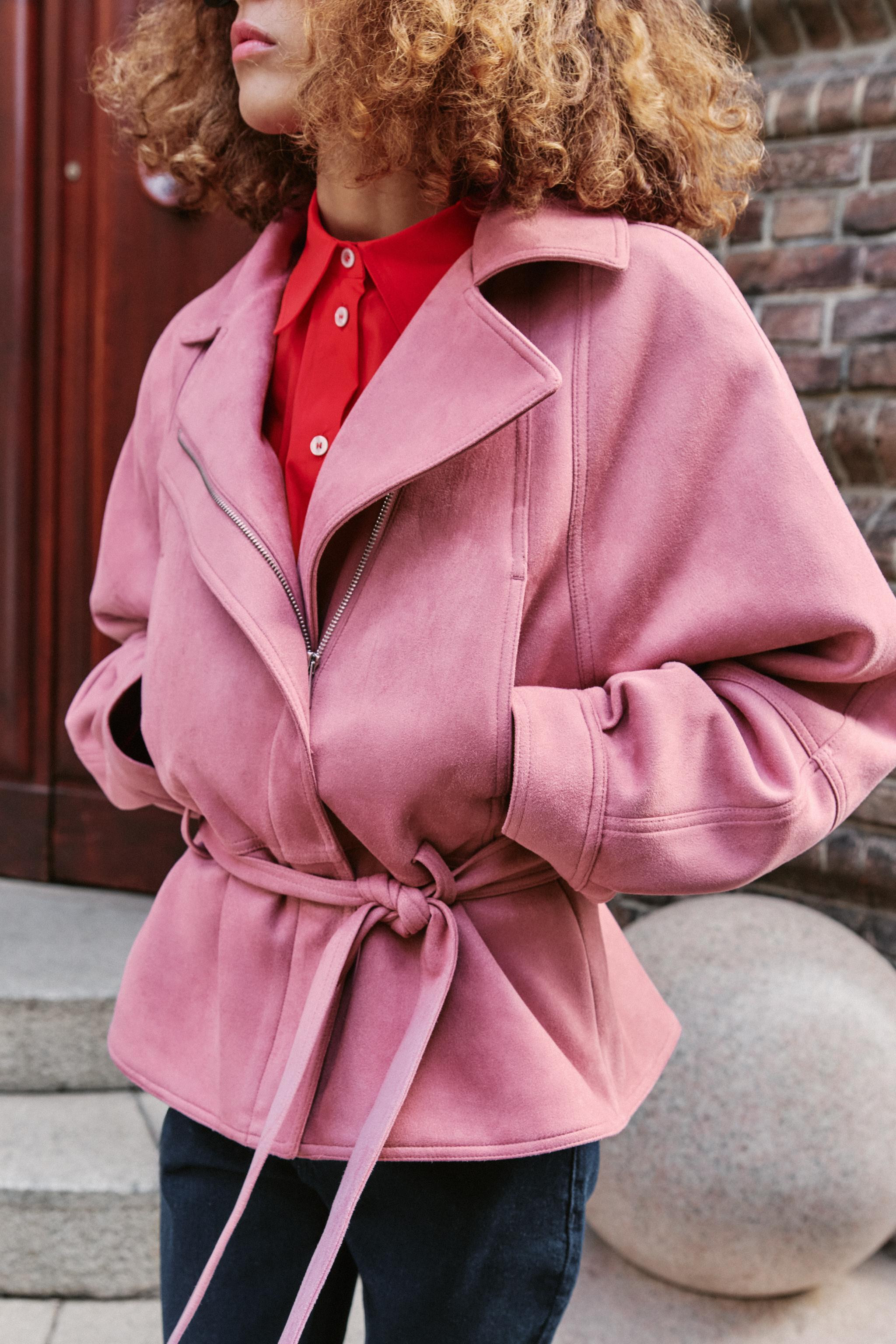 FAUX SUEDE BELTED JACKET | Zara US