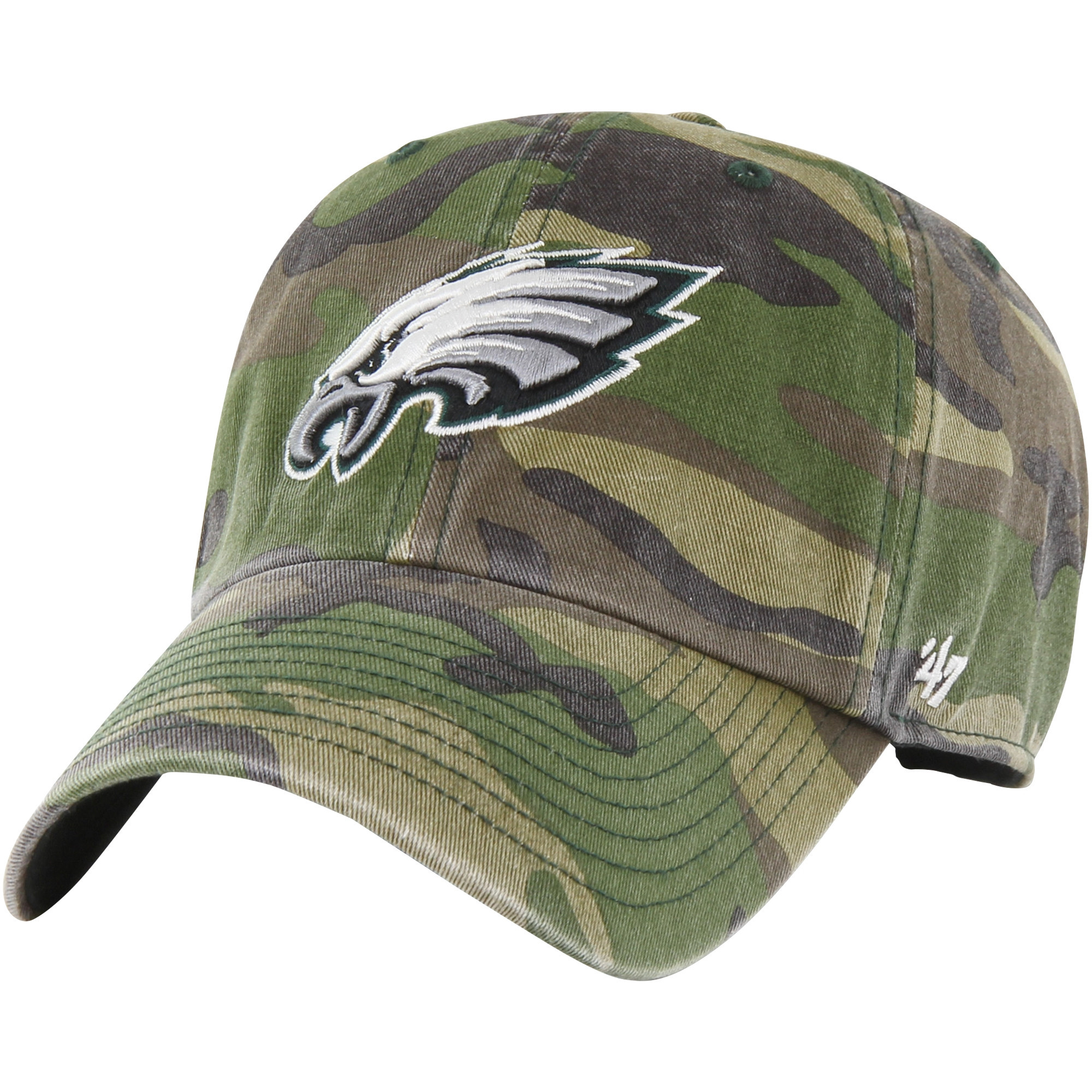 Men's '47 Camo Philadelphia Eagles Woodland Clean Up Adjustable Hat | Fanatics