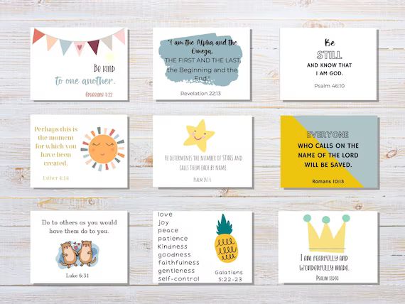 Printable Bible Verse Notes for Kids  Scripture Cards for - Etsy | Etsy (US)