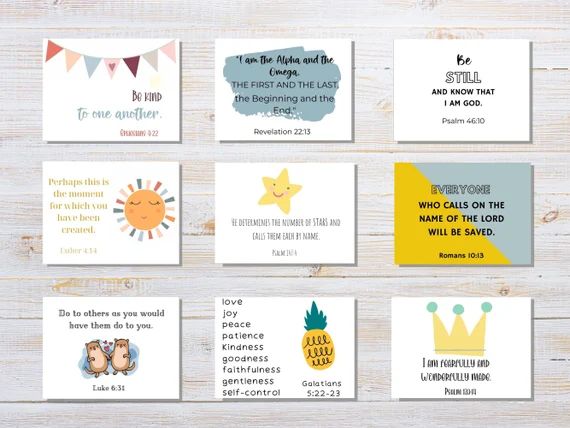 Printable Bible Verse Notes for Kids  Scripture Cards for - Etsy | Etsy (US)