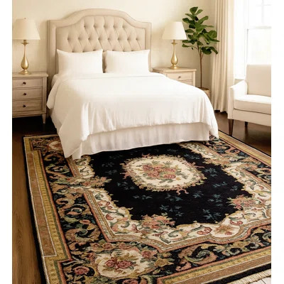 Signature Masterpiece M009 Black Aubusson Rug | Wayfair North America