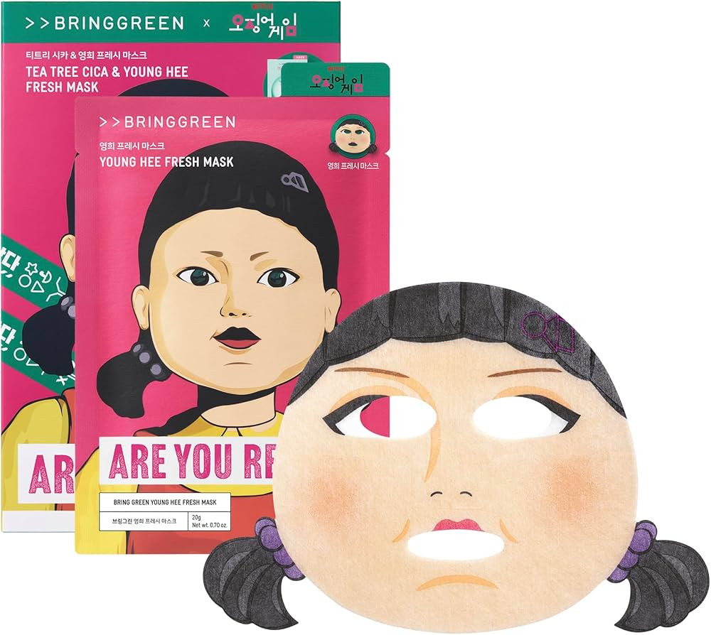 BRING GREEN X NETFLIX SQUID GAME Edition Fresh Facial Mask 10ea (TEA TREE CICA 5ea + YOUNGHEE 5ea) | Amazon (US)