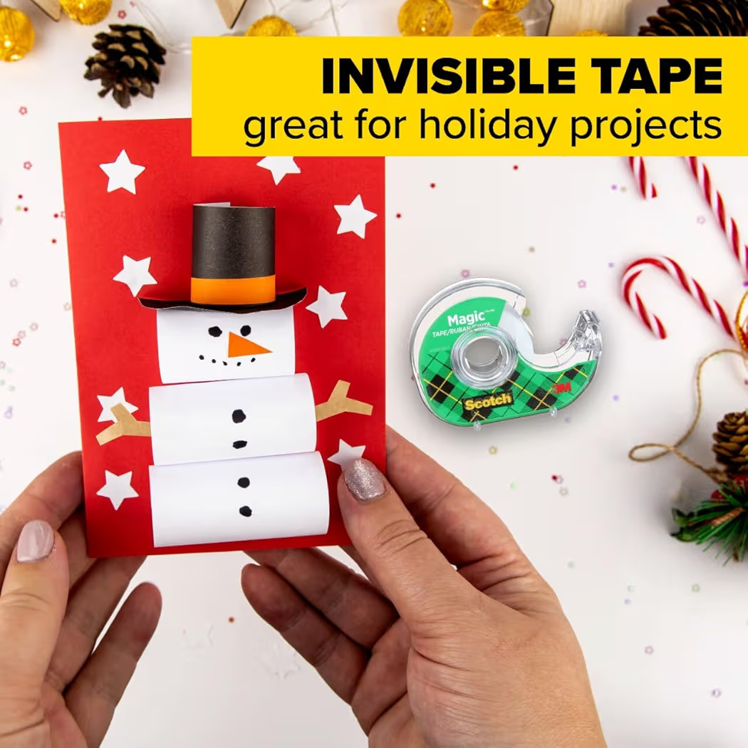 Scotch Magic Tape, Invisible, Repair Christmas Cards and Use as Holiday Gift Wrap Supplies for Ch... | Amazon (US)