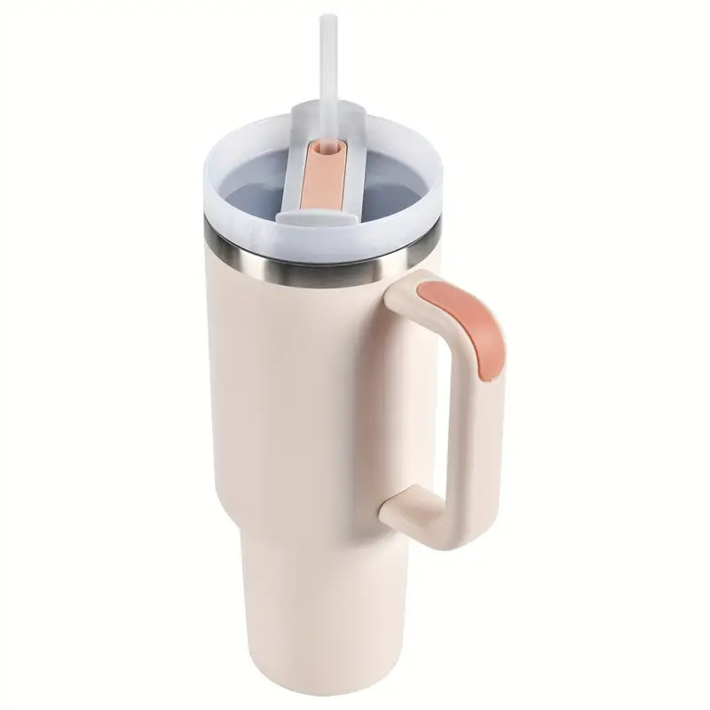 1pc, 40oz Tumbler With Lid, Straw And Handle, Stanley Cups, Stainless Steel Vacuum Insulated Wate... | Temu Affiliate Program