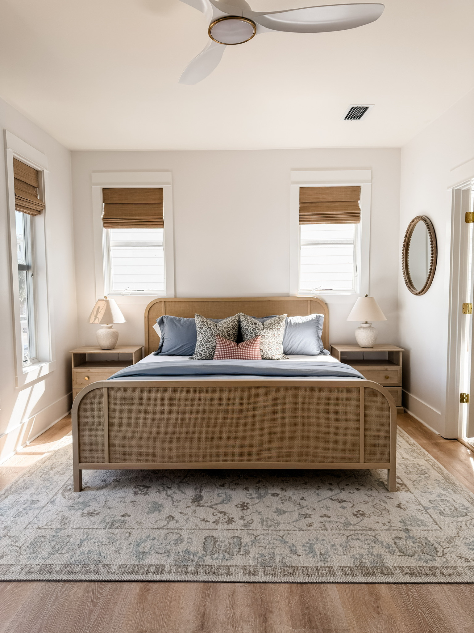 This is my parent's bedroom updated at the beach house! Love how it turned out! This bed frame and these pillows are from Lulu and Georgia!

Loverly Grey, beach house, home inspo, home decor, bedroom inspo, rug 

 #LTKHome