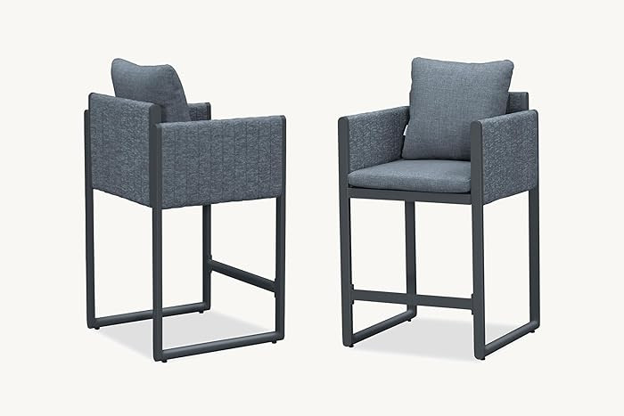 PURPLE LEAF Outdoor Counter Height Bar Stools Elliptical Leg Set of 2 Patio Bar Stools Modern Ole... | Amazon (US)