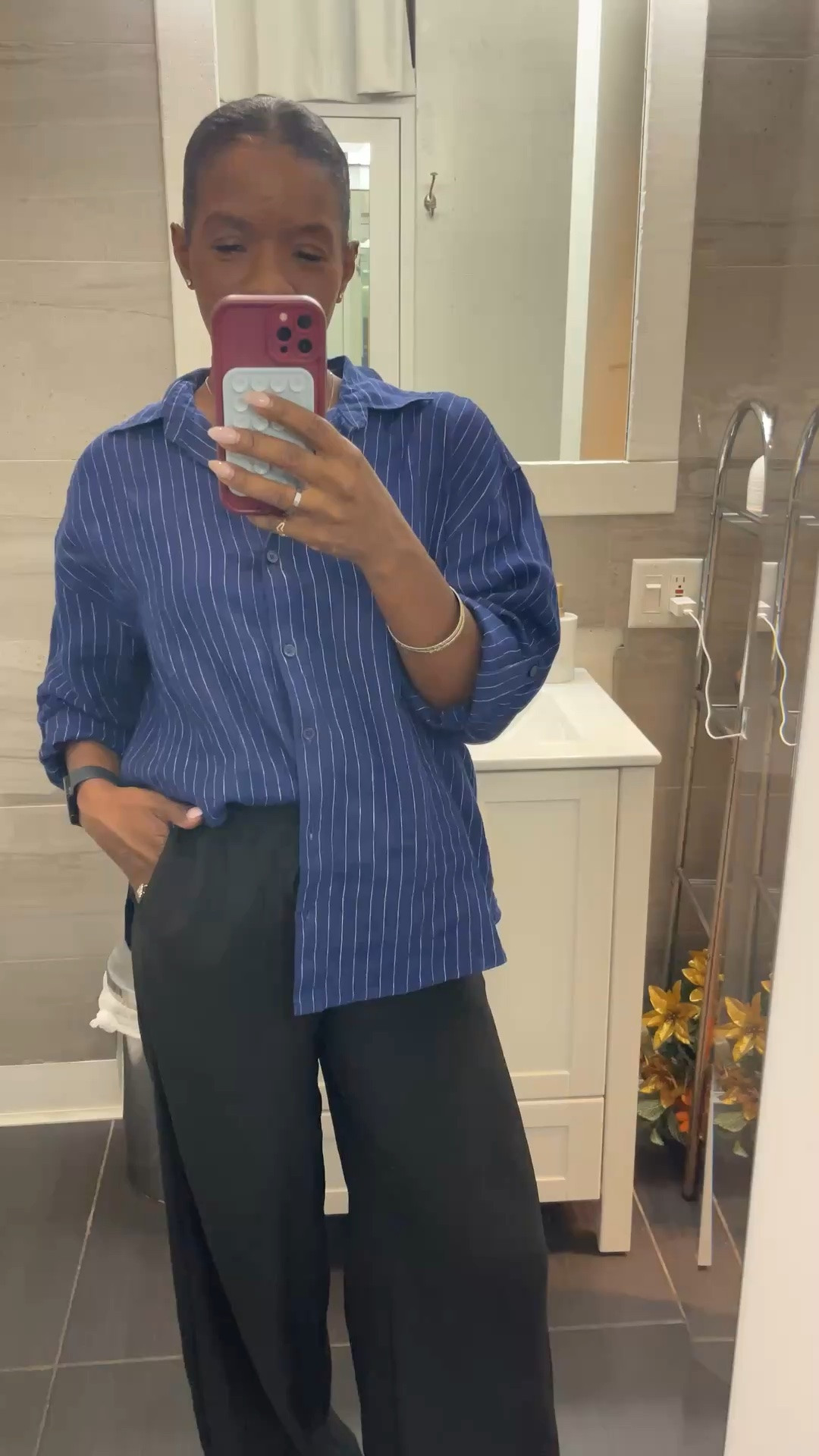 Saturday morning at the office. Loving this stripe linen shirt. So cute with shorts, jeans or pants. Wearing XS

#LTKootd #LTKmomlife #LTKMothersDay