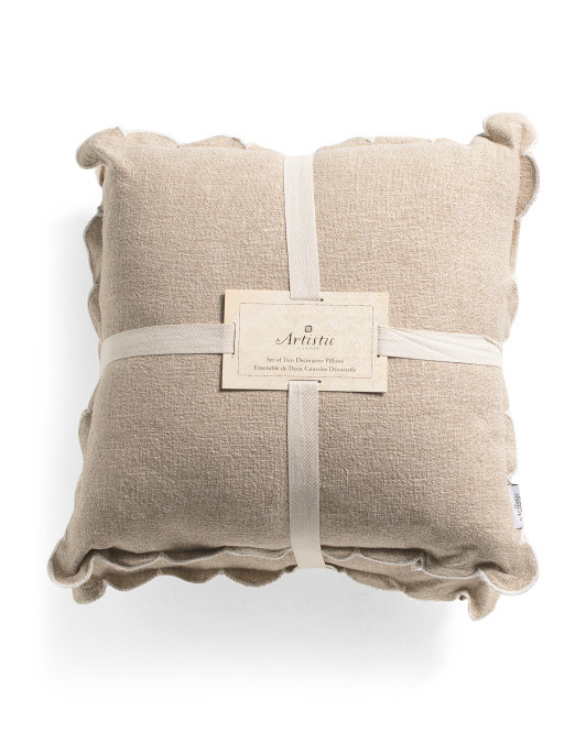 2pk 20x20 Textured Pillows With Scalloped Edges | TJ Maxx